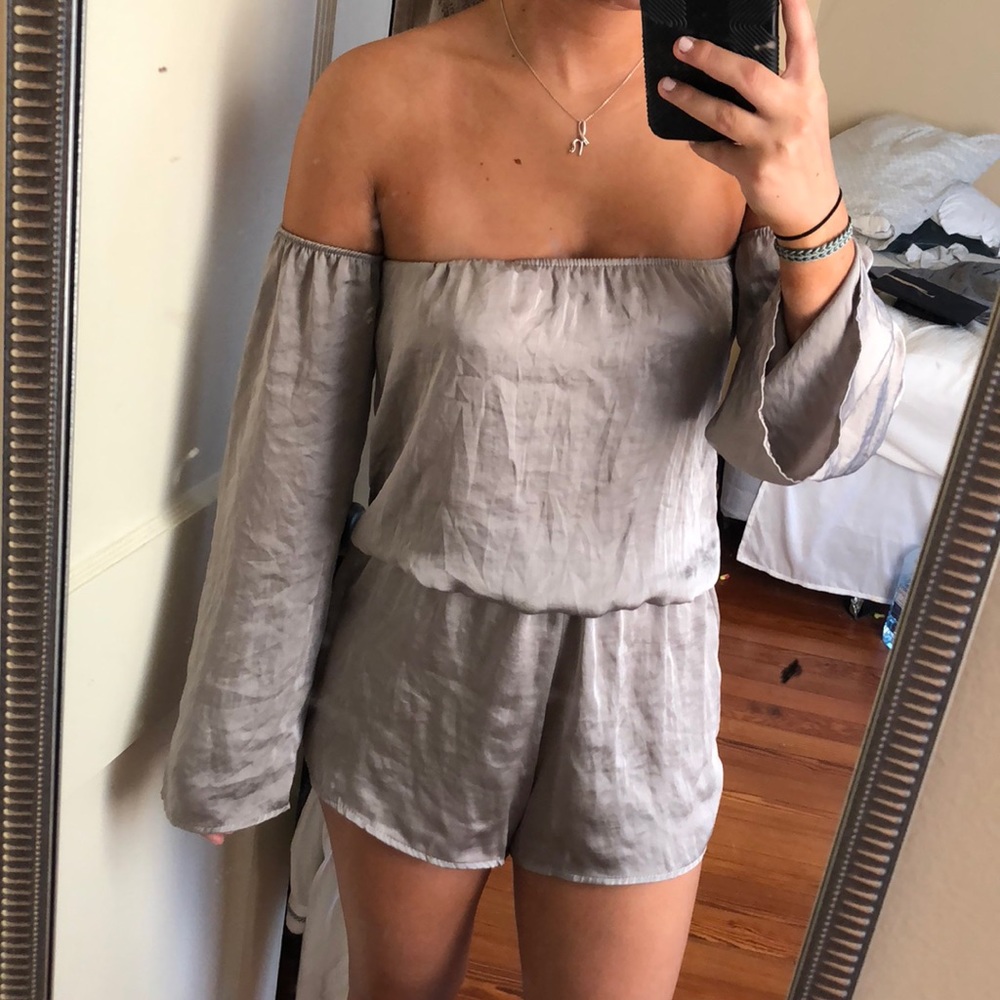 Silky off the shoulder romper